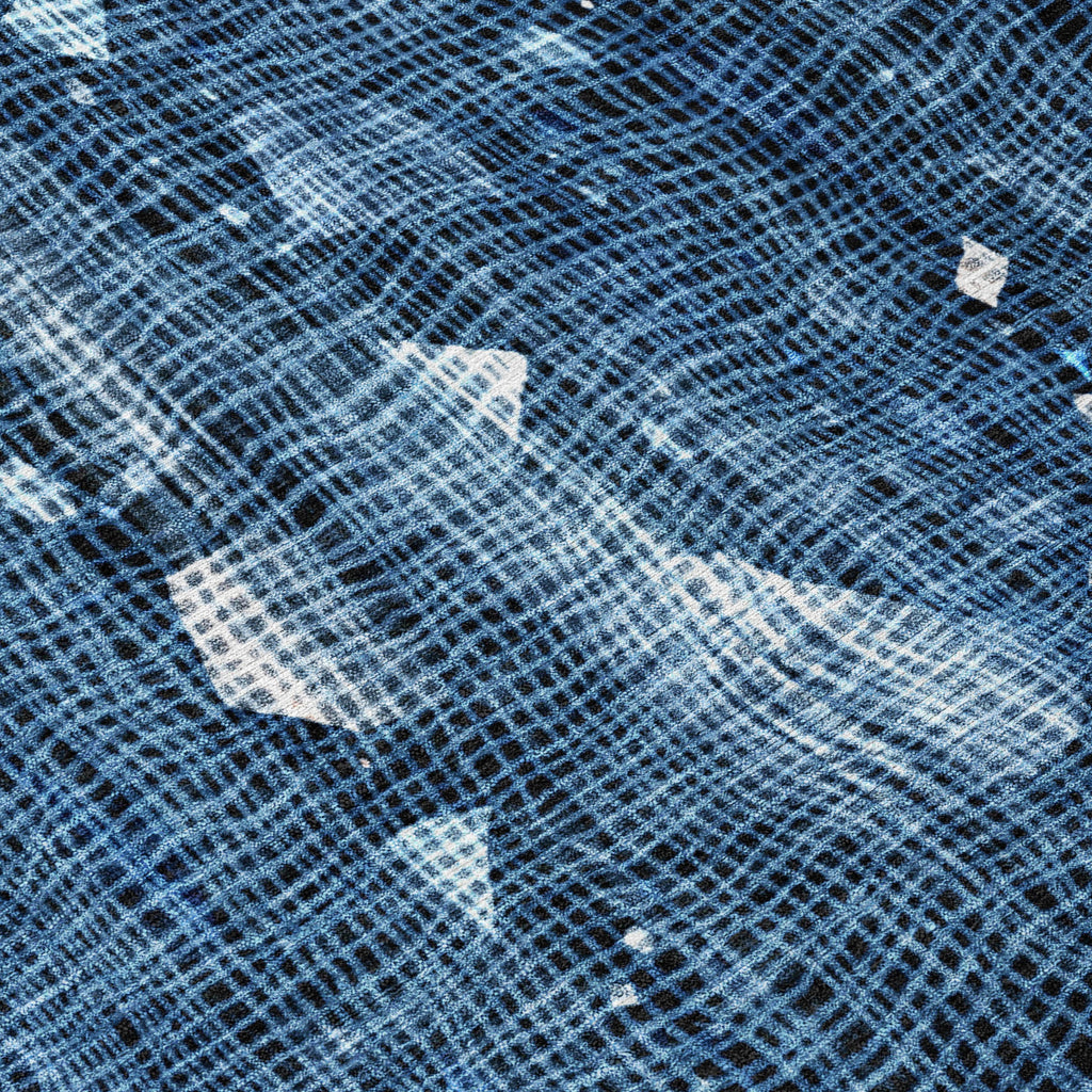 8' X 10' Blue And Ivory Abstract Washable Indoor Outdoor Area Rug