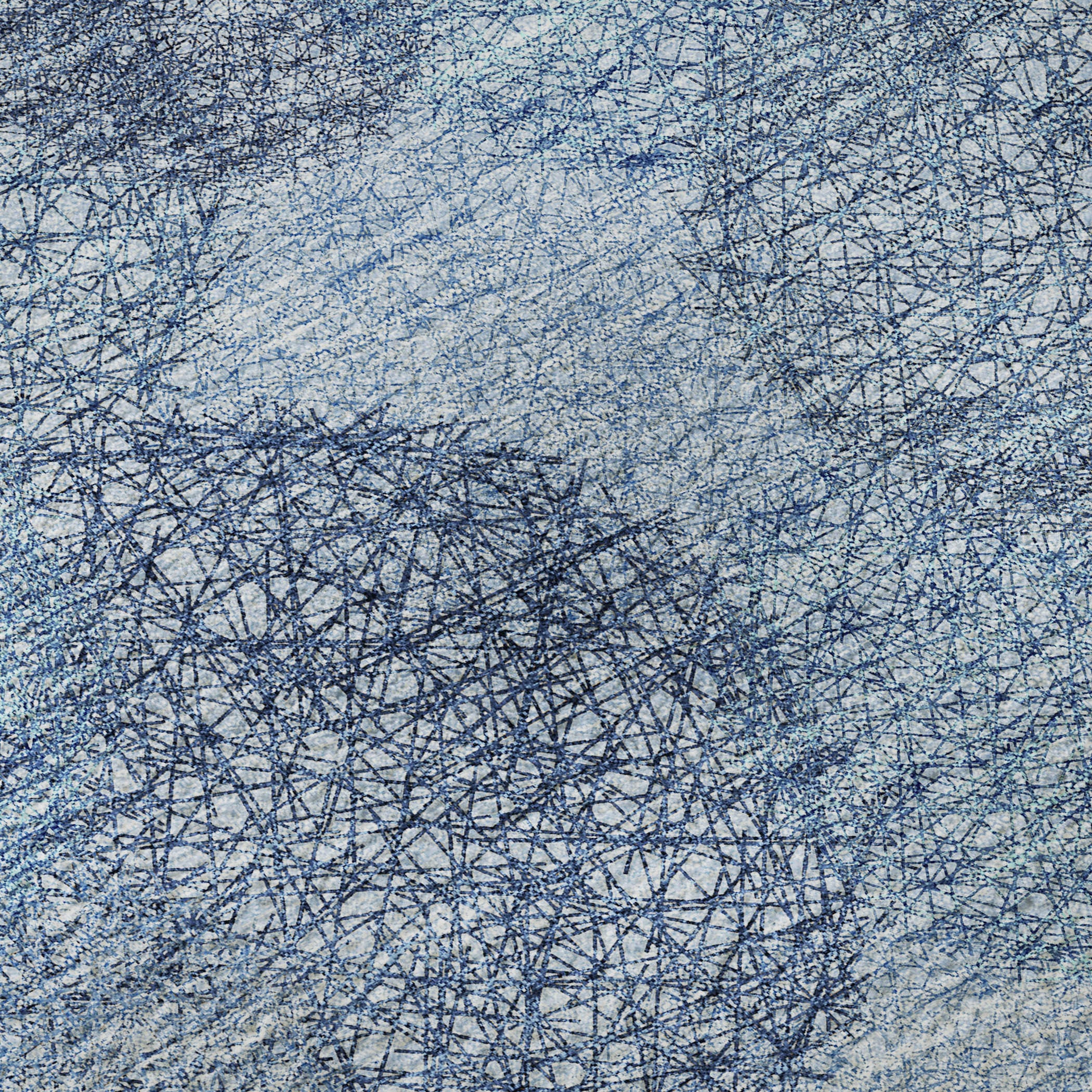 9' X 12' Denim Blue And Sky Blue Abstract Washable Area Rug With UV Protection